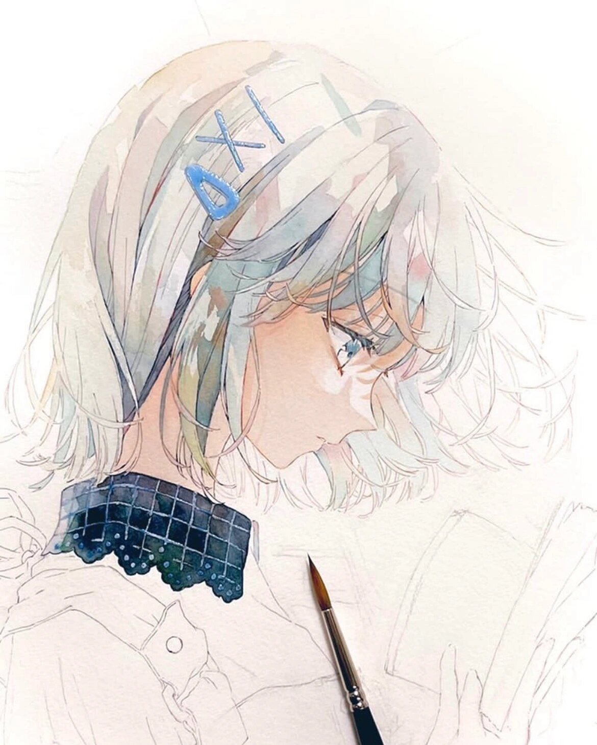 动漫水彩人物,肤色参考