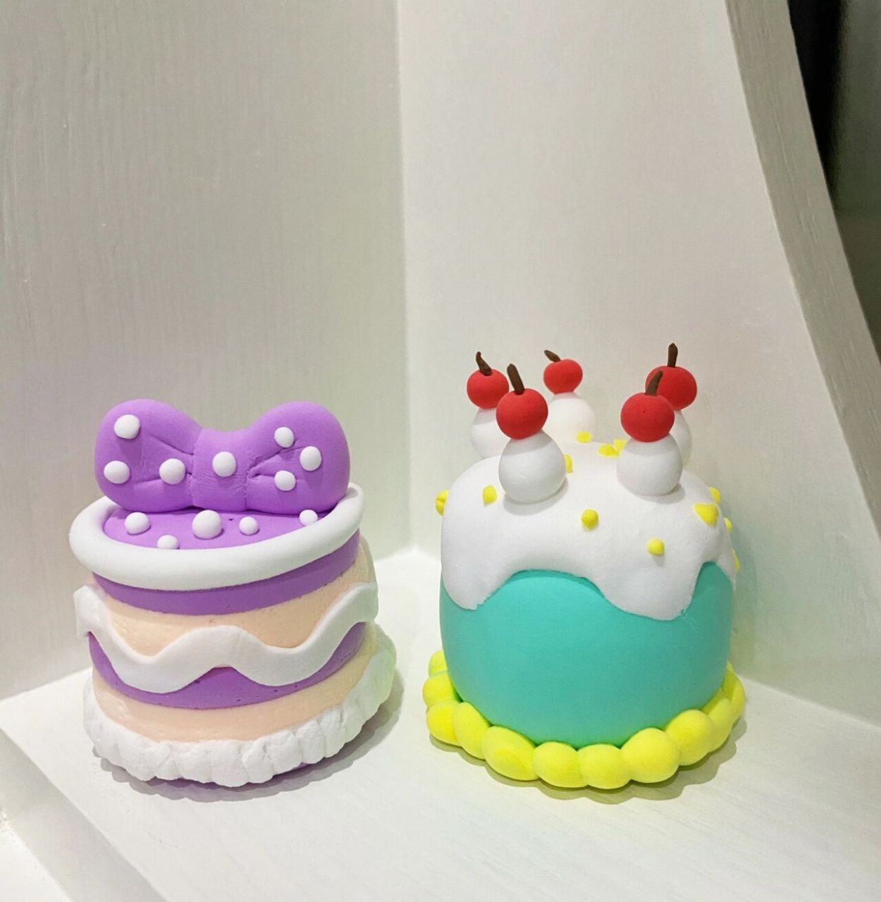 超轻黏土作品～小蛋糕90轻黏土小蛋糕90 中秋在家做了一天黏土