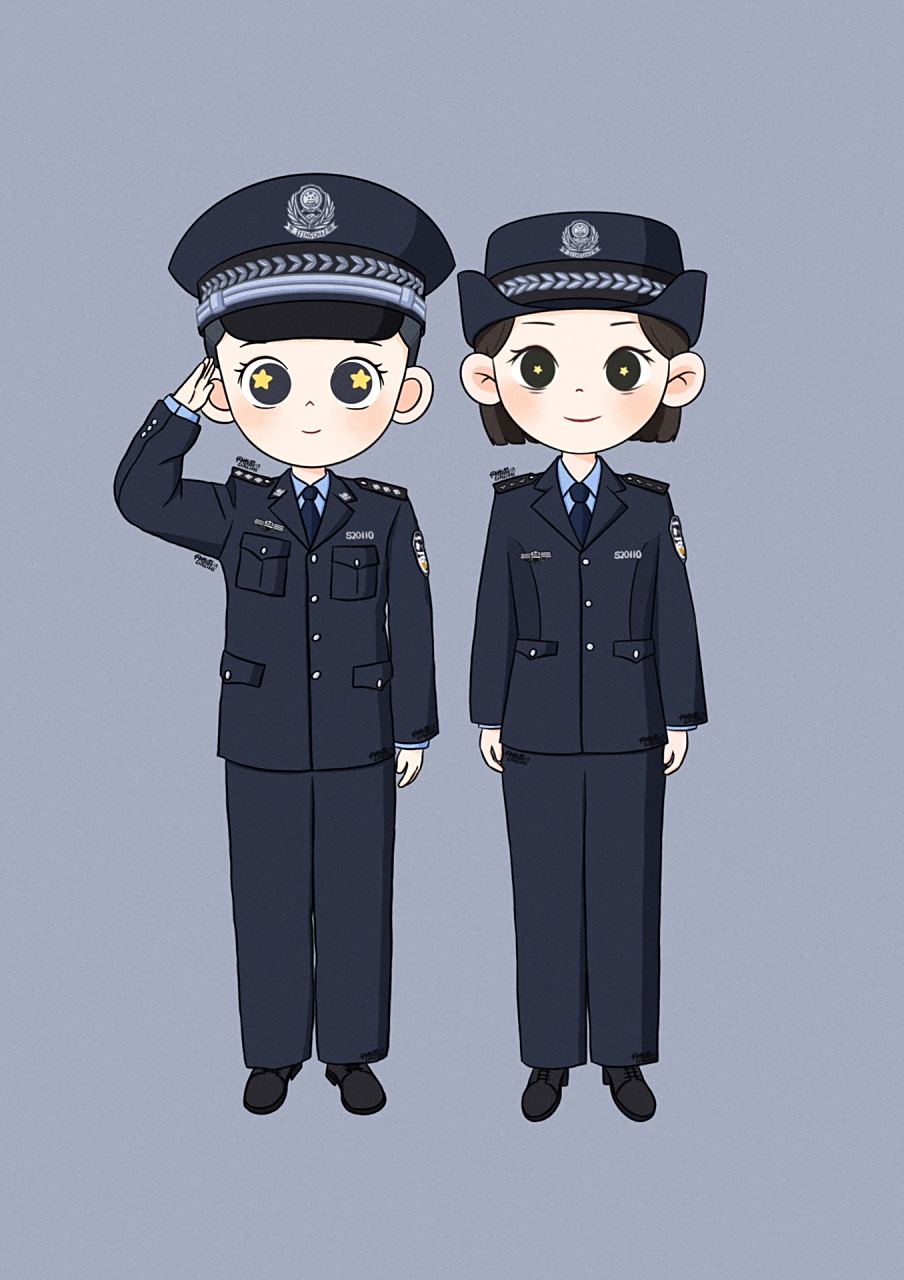 q版警察叔叔|q版女警察 为证藏蓝,对弈平凡,今日如此,日日皆然.