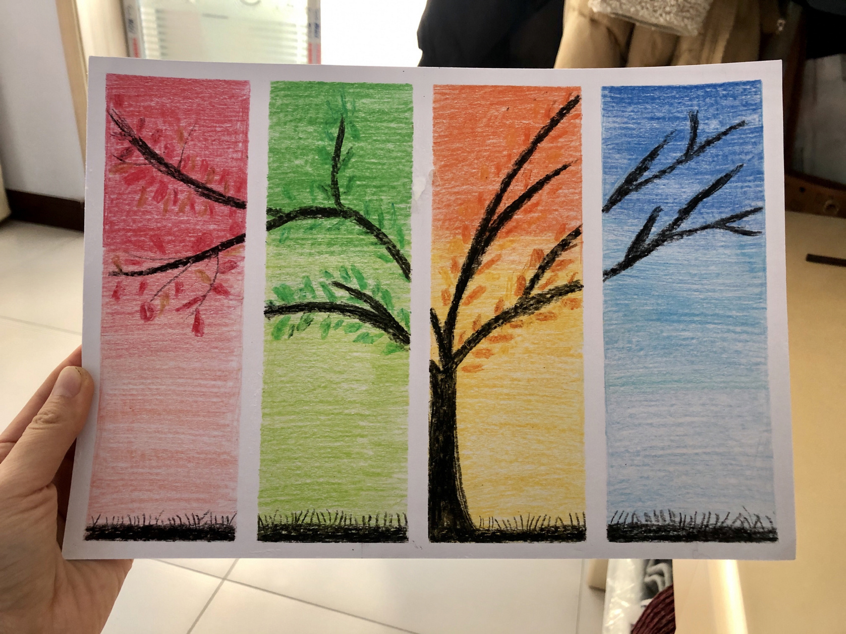 彩铅/蜡笔 教你画春夏秋冬94 一学就会系列