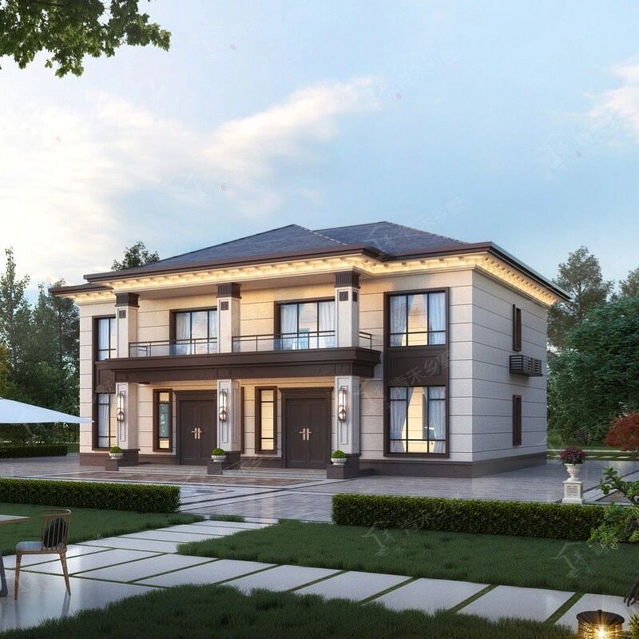 农村建房,兄弟各有100平地基,试试建双拼 农村建房子,兄弟俩各有将近