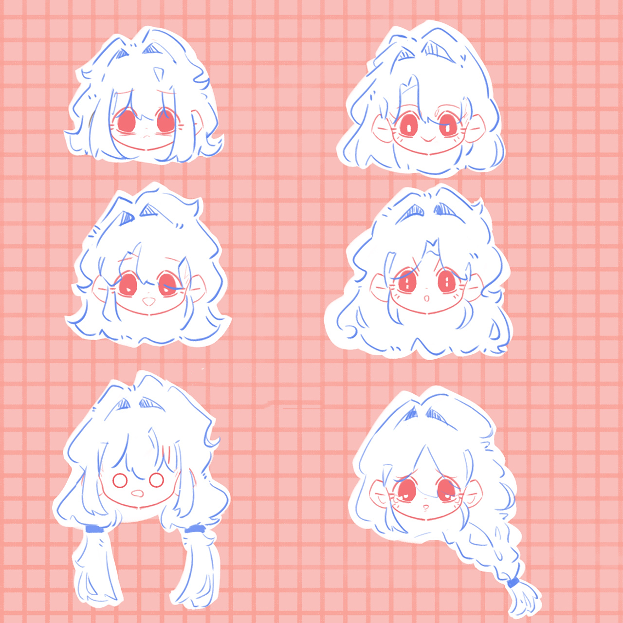 干货总结 | q版头发素材,非常适合新手   临摹 画师的头发 作品,学到