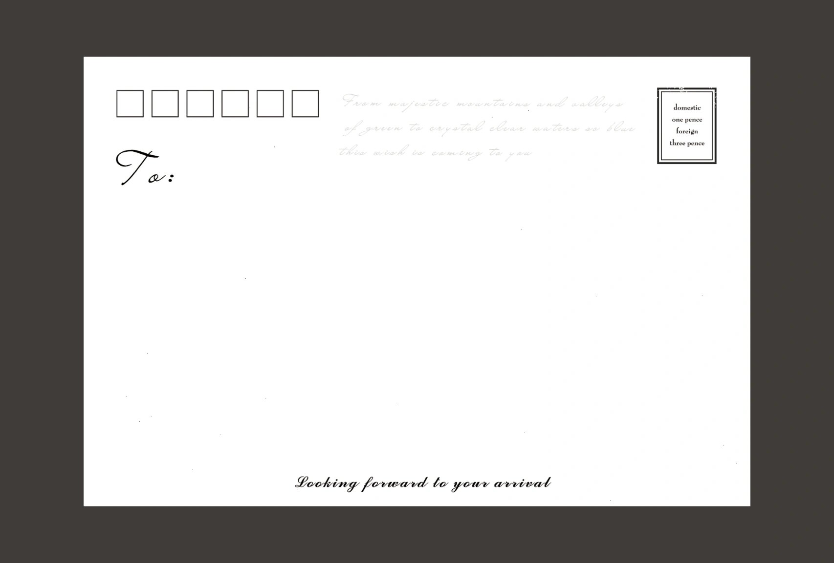 明信片背面 148x100mm明信片背面,可以私我取哦 最近比较忙,水一篇