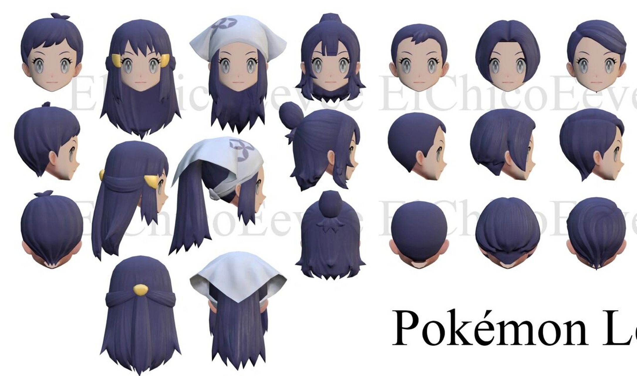 宝可梦阿尔宙斯|男女角色 所有发型 99 图1-3是最受欢迎的女性角色