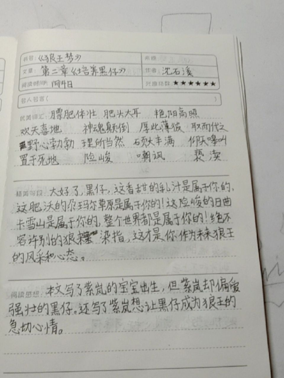 《狼王梦》读书笔记92