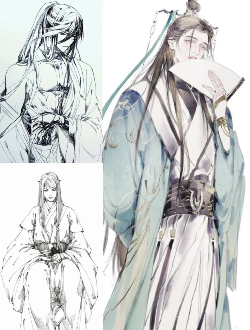 古风美男 线稿合集