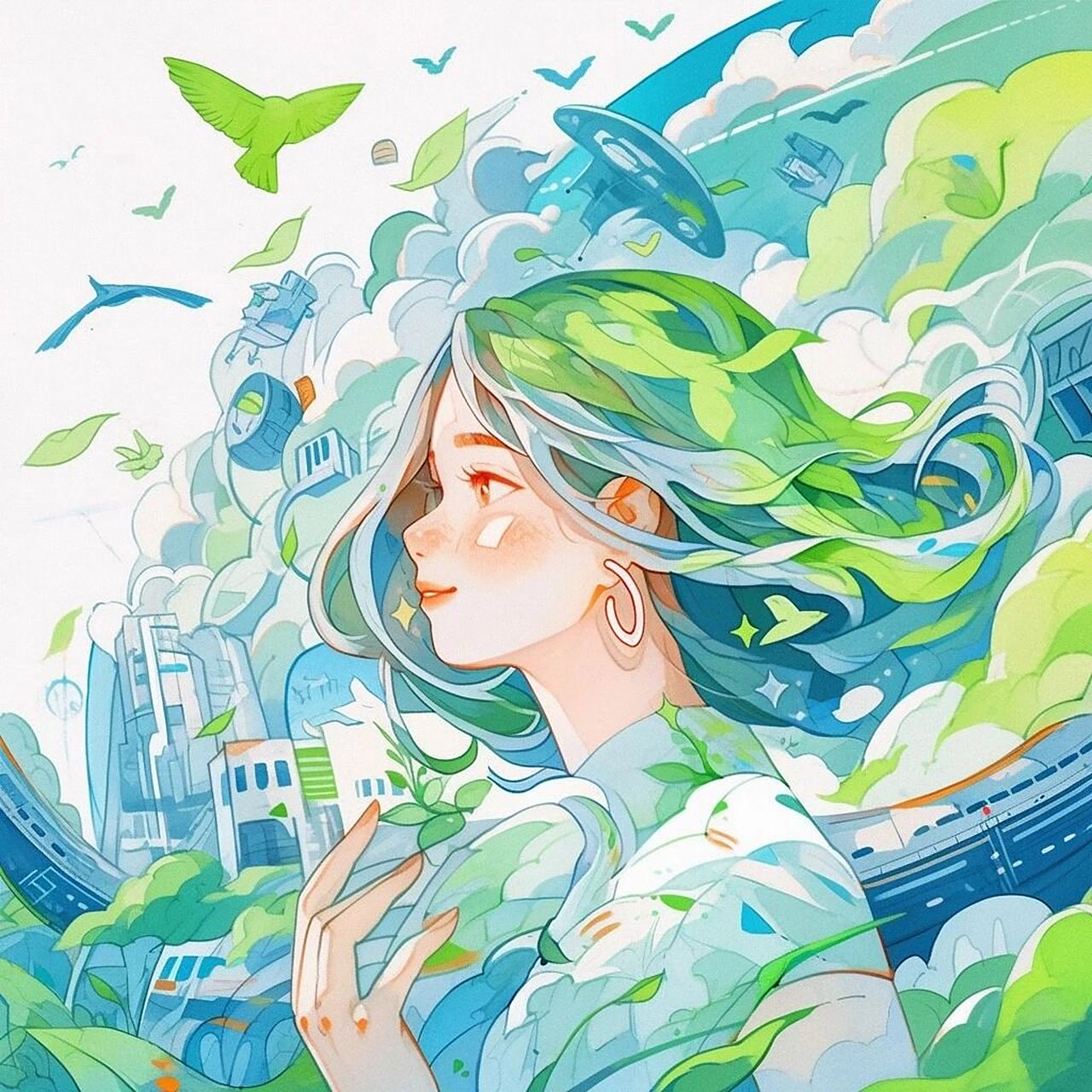 视觉传达考研|绿色环保7515主题素材 绿色环保主题插画素材分享