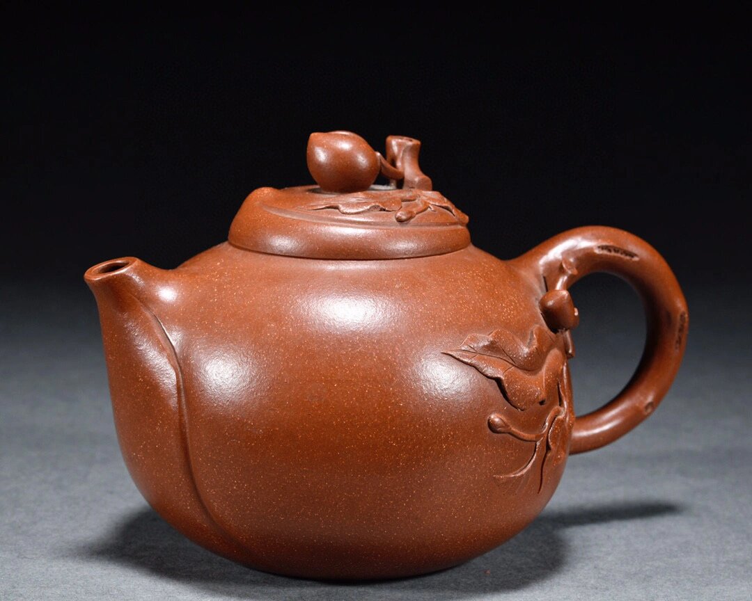 【紫砂寿桃茶壶】【蒋建军】【紫砂茶壶】
