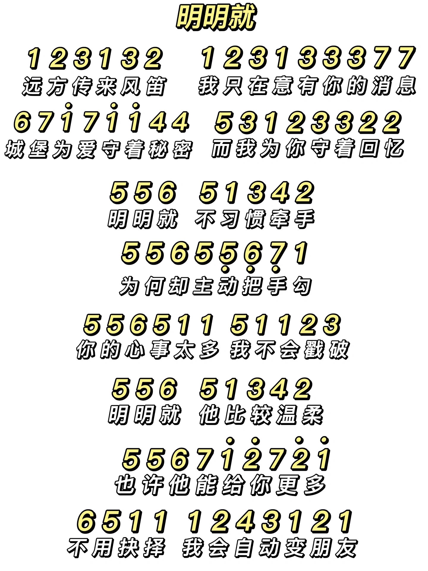 周杰伦《明明就》简谱