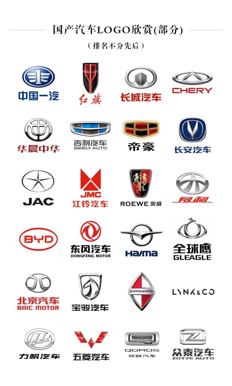 各大国外,国内汽车logo集合来了.那么新能源车logo有几个大家认识呢?