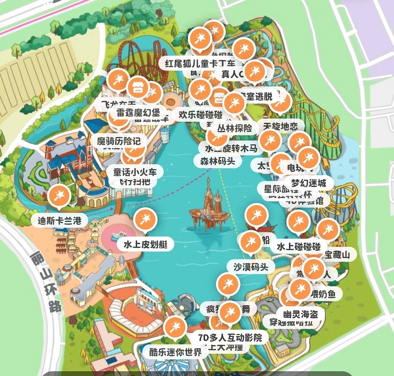 大连发现王国地图9015 区域图演出图项目图