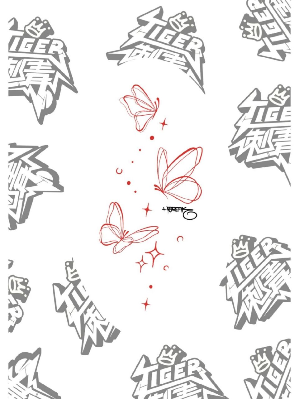 小清新蝴蝶线条纹身~ 适合大臂的线条蝴蝶纹身~ 女生蝴蝶纹身   