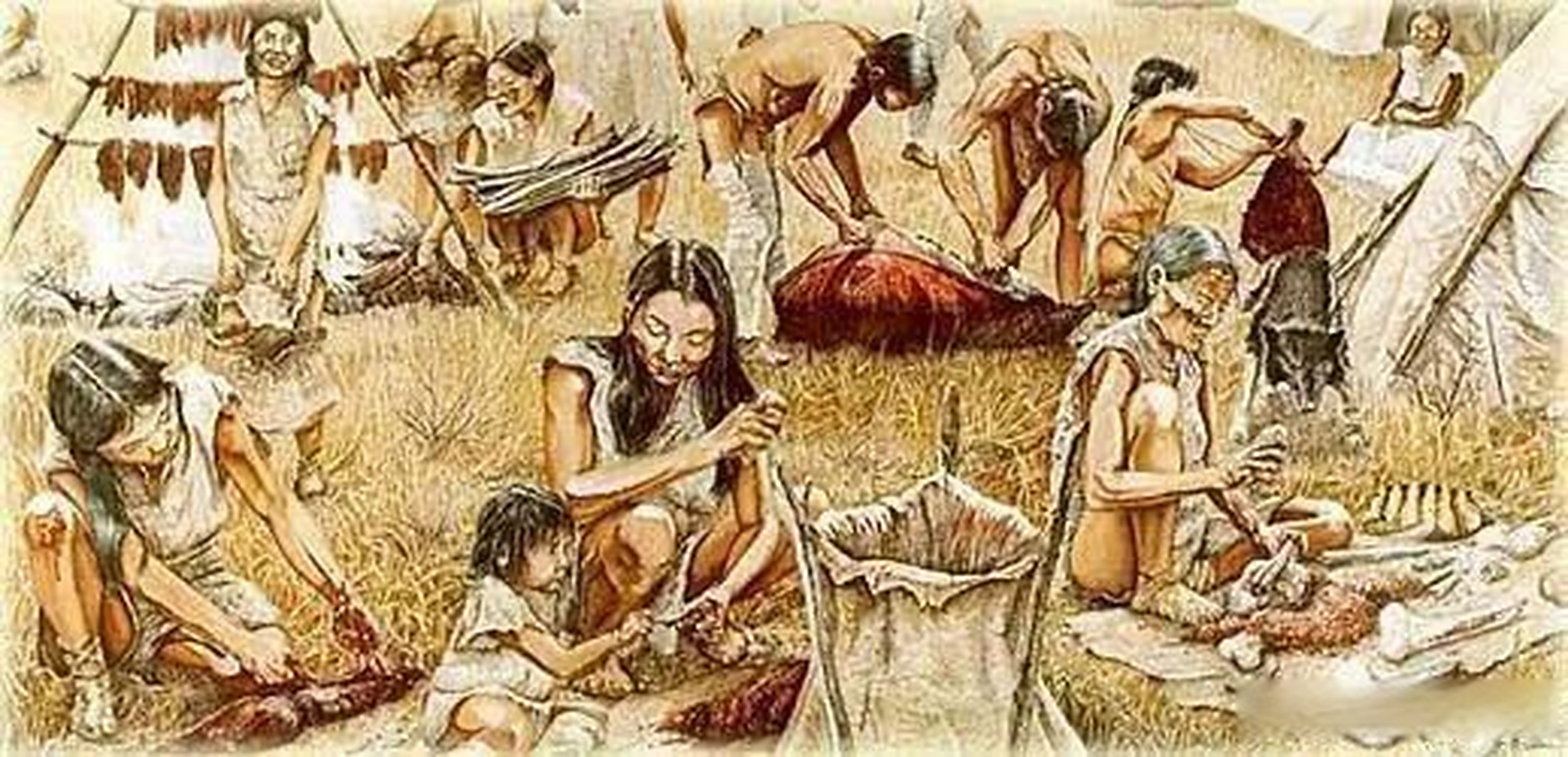 母系氏族 原始社会,人们以血缘关系结成了亲族集团——氏族.最先是母