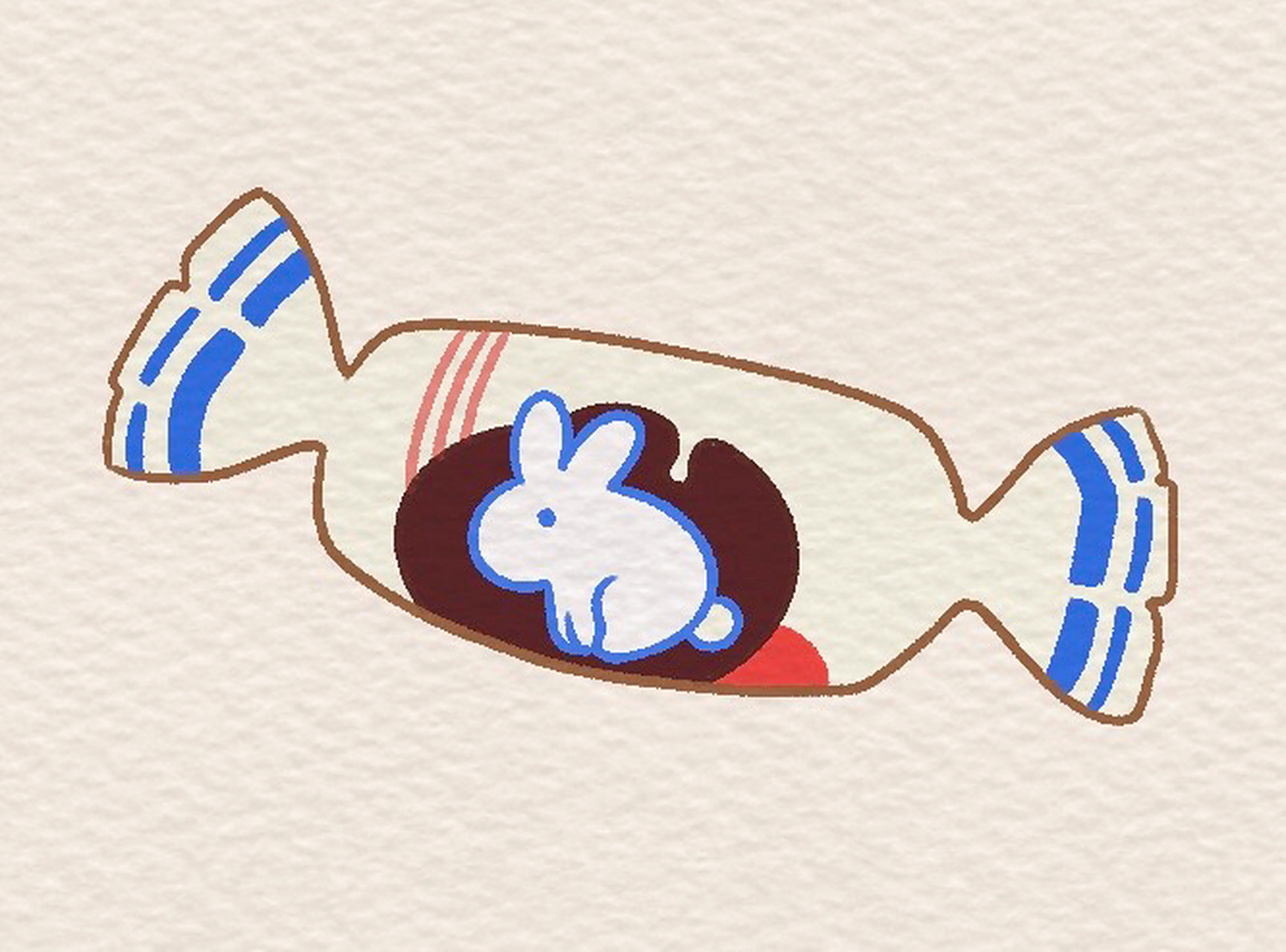 「简笔画」(100/75)大白兔92奶糖96·内附步骤 大白兔奶糖96真