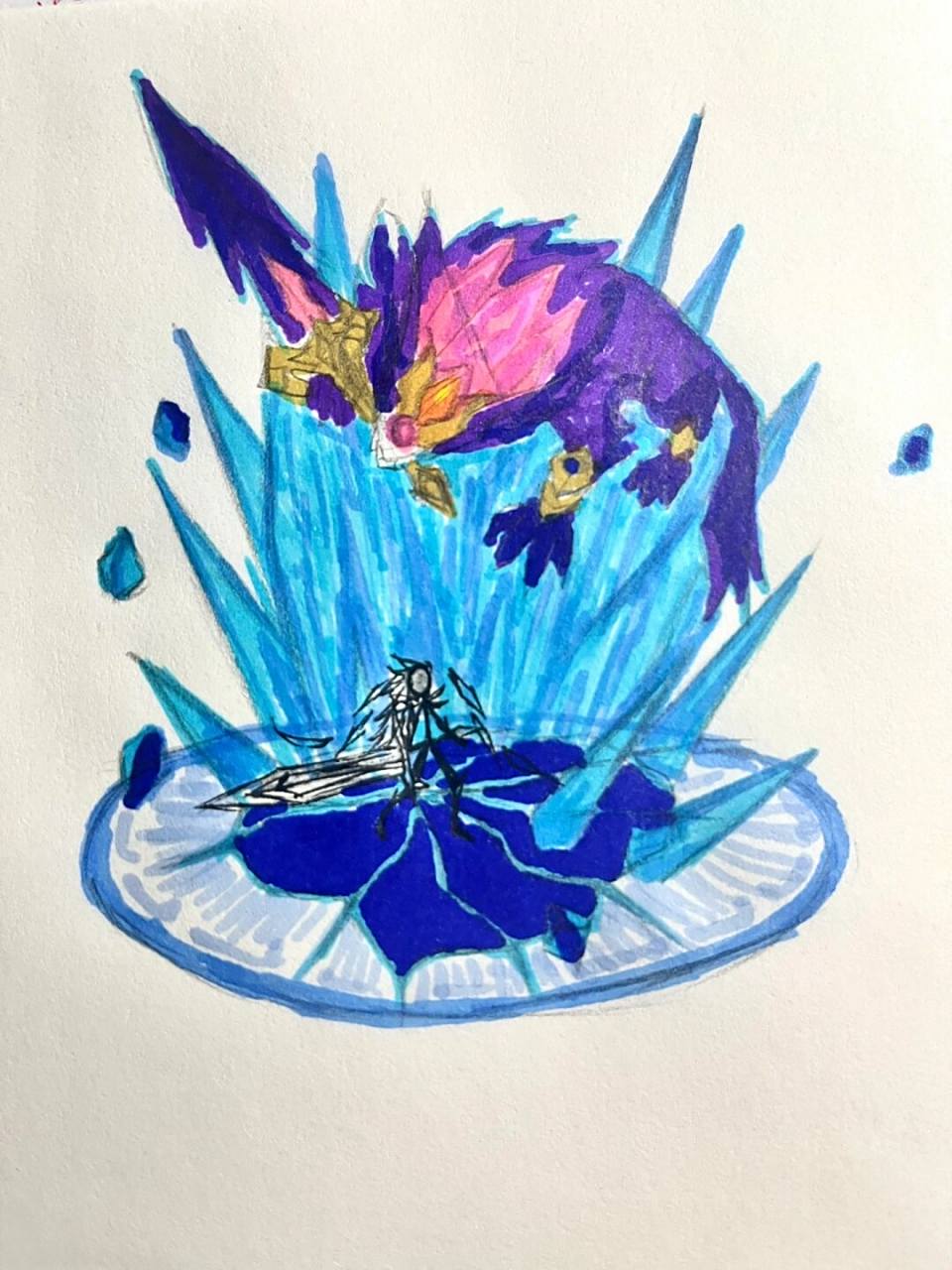 李信·炽霜斩大招绘画过程来啦 开始更新