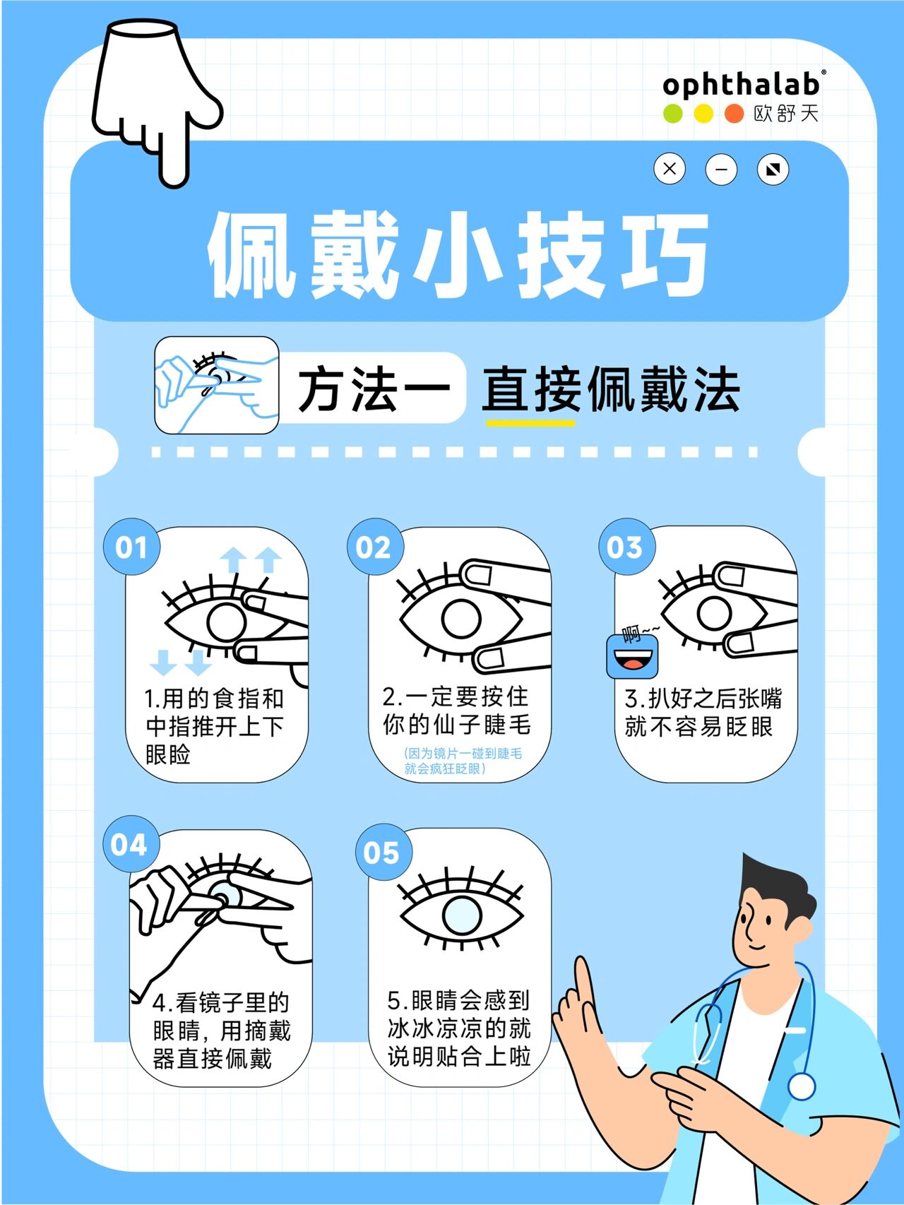 戴隐形眼镜技巧图片