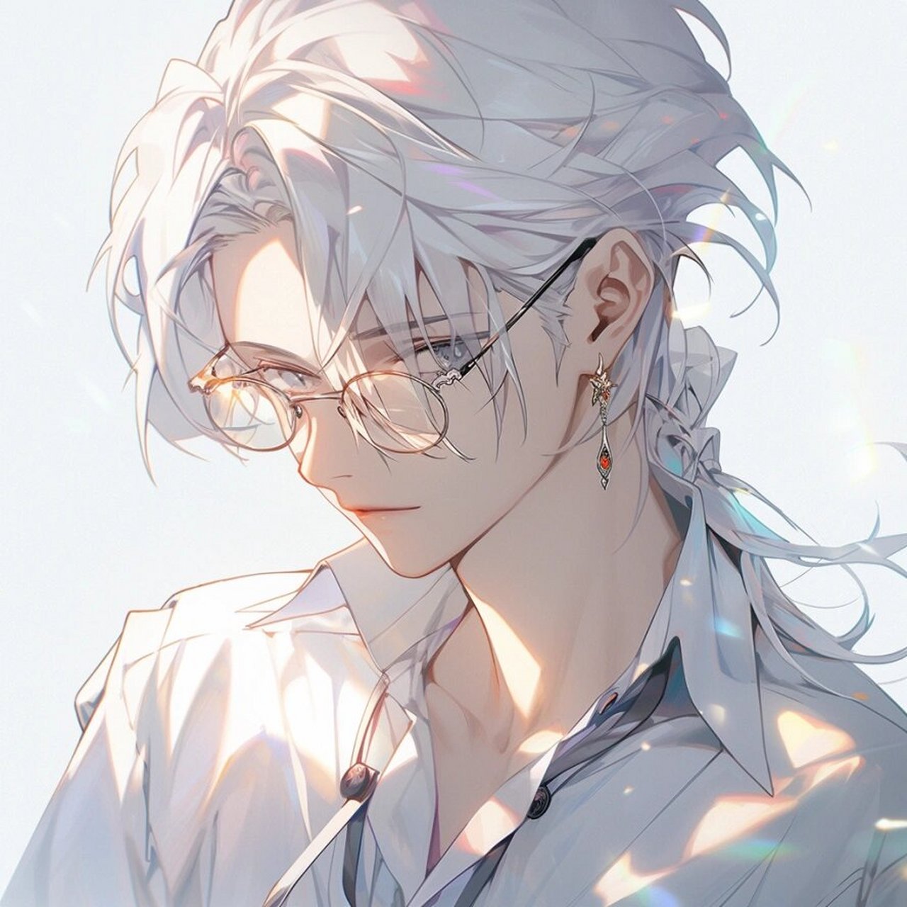 忧郁系|男神|戴眼镜|头像