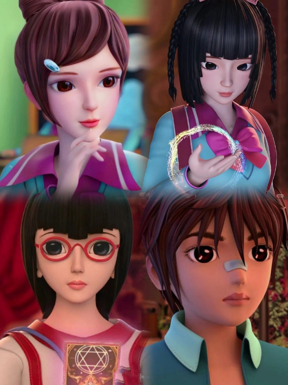 叶罗丽人物图片 每张有4位人物,最后一张是叶罗丽战士变身前的样子