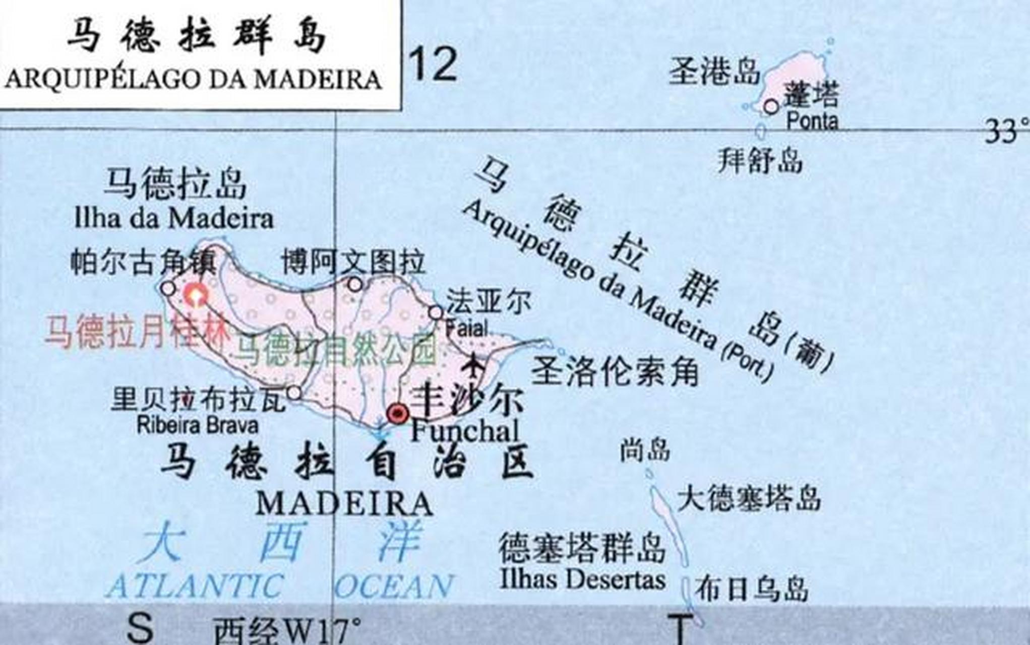 马德拉群岛,马德拉自治区,这是属于葡萄牙的海外领地,位于非洲西海岸