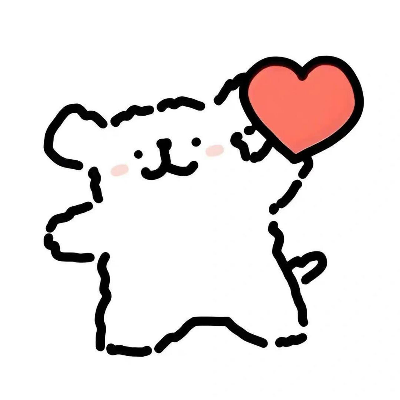 线条小狗情侣头像来咯