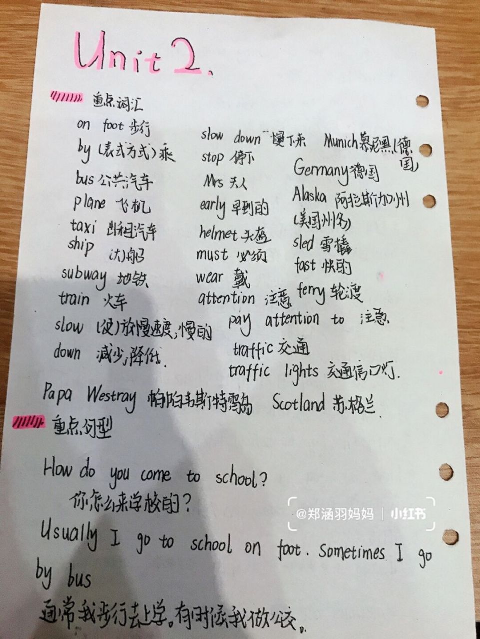 太晚了就没有发,不好意思,今天给大家补上[爱你] #六年级上册英语笔记