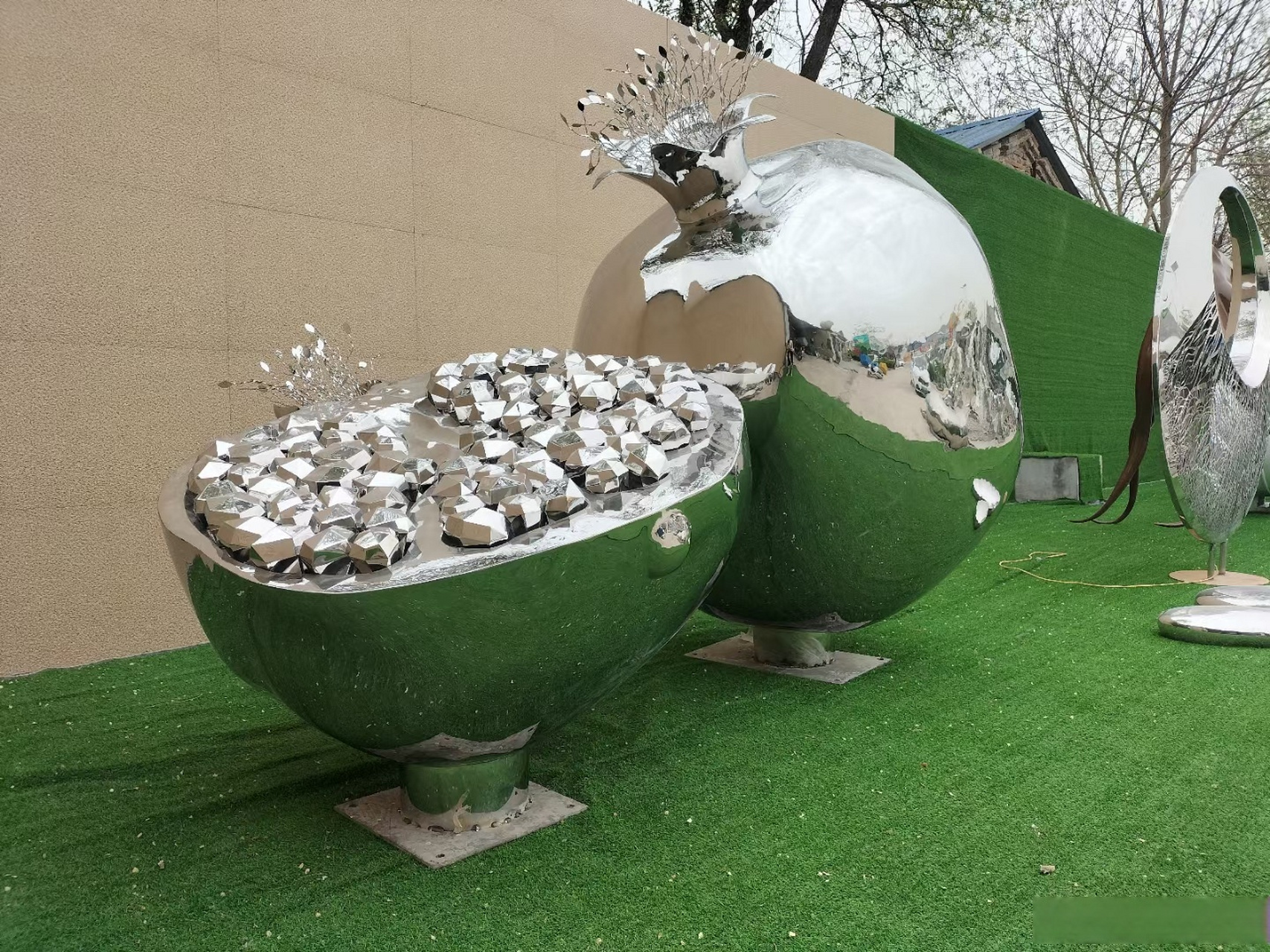 不锈钢石榴雕塑#不锈钢雕塑##不锈钢##石榴