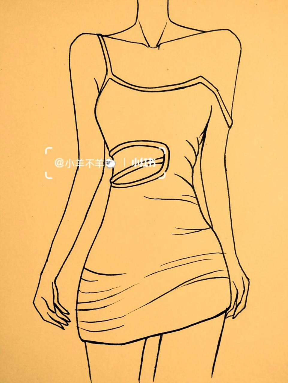 美女黑白简笔画#绘画教程48(附过程) 辣妹手绘简笔画74绘画过程74