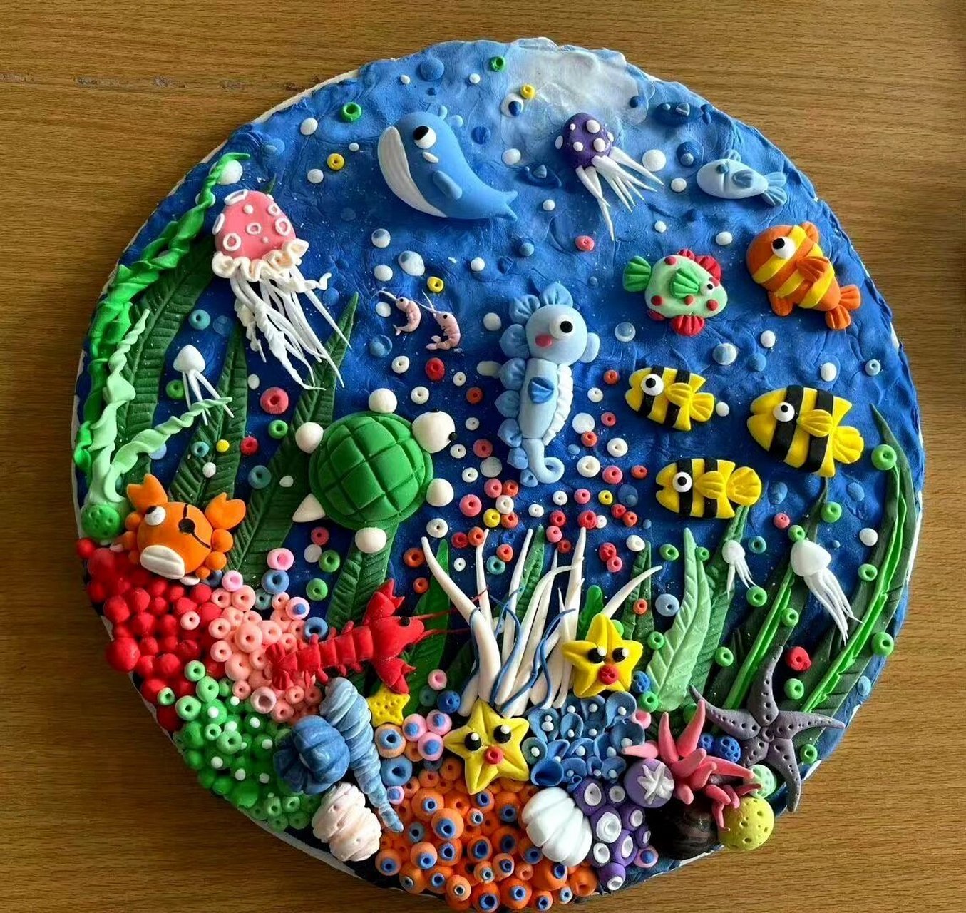 海洋动物彩泥作品图图片
