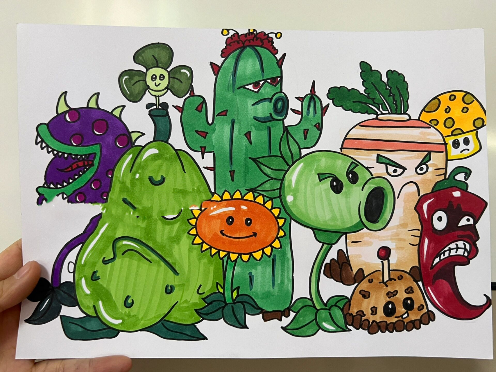 挑战100幅儿童画——第52幅【植物大战僵尸 儿童画植物大战
