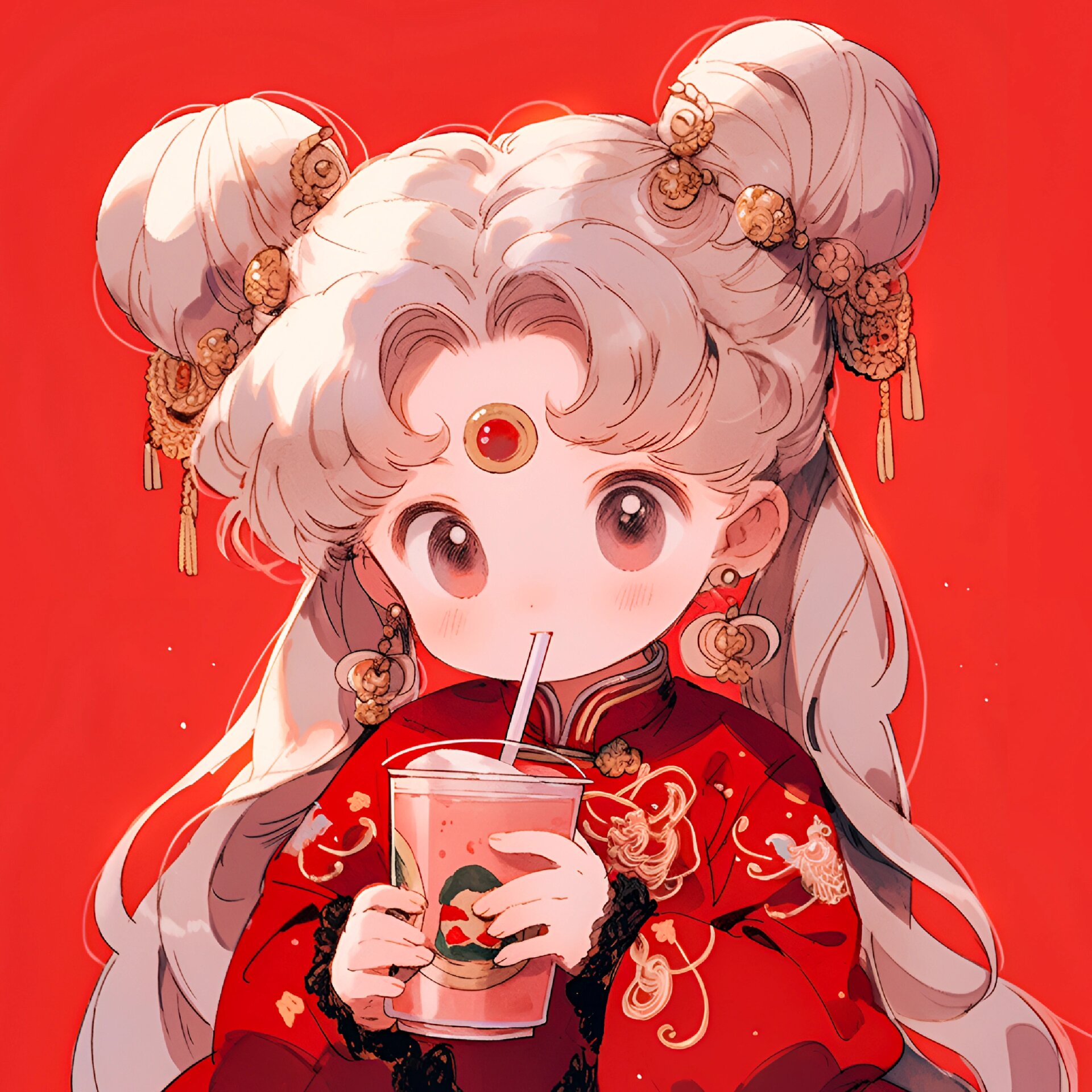 美少女 2024新年头像奶茶系列