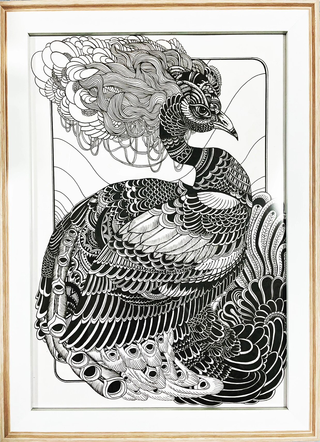 超练控笔的动植物黑白线描装饰画合集来啦!