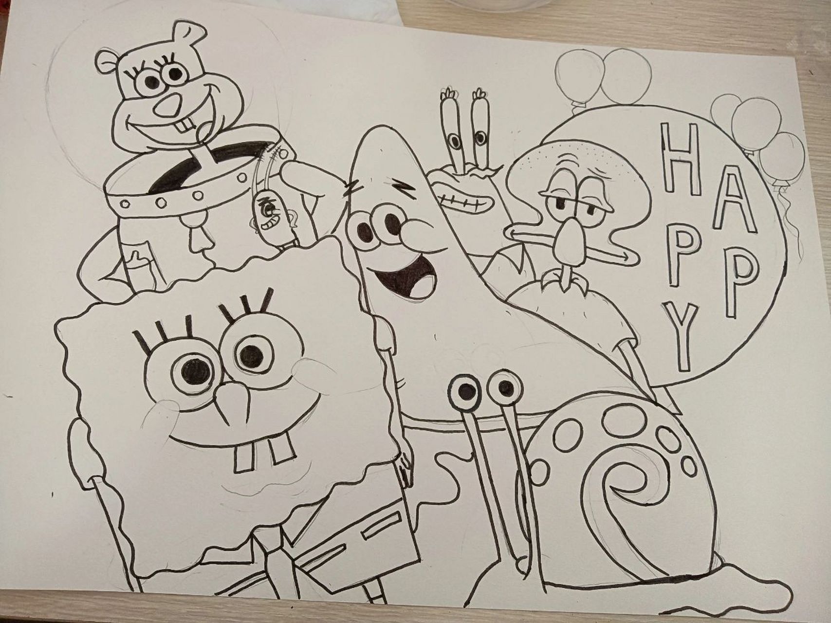 8k简笔画海绵宝宝儿童