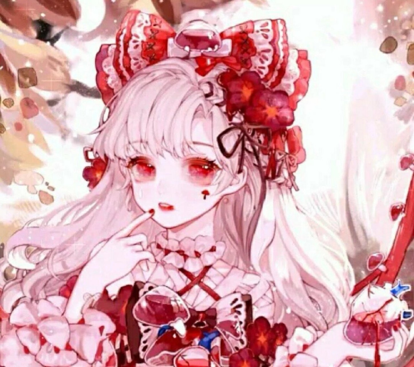 红色系动漫头像3恐怖