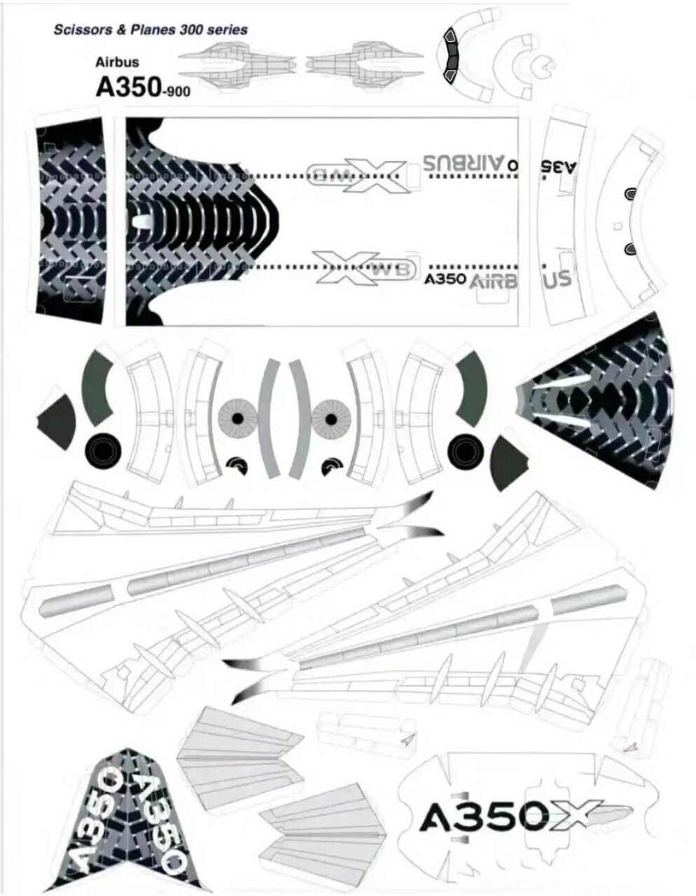 a350纸模图纸