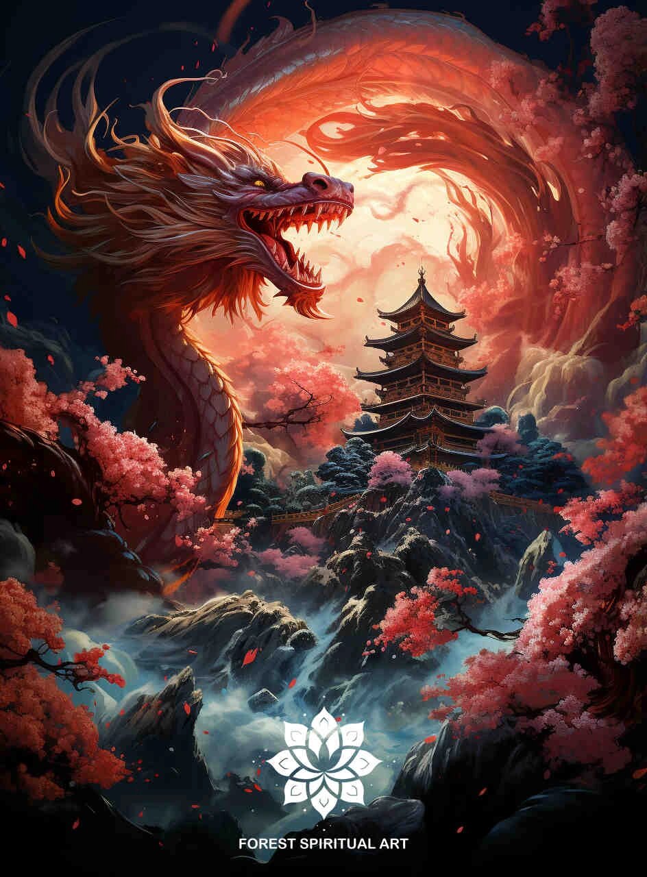 20图腾之红龙97|原创玛雅历法壁纸 身心灵结合ai绘画的原创,助你