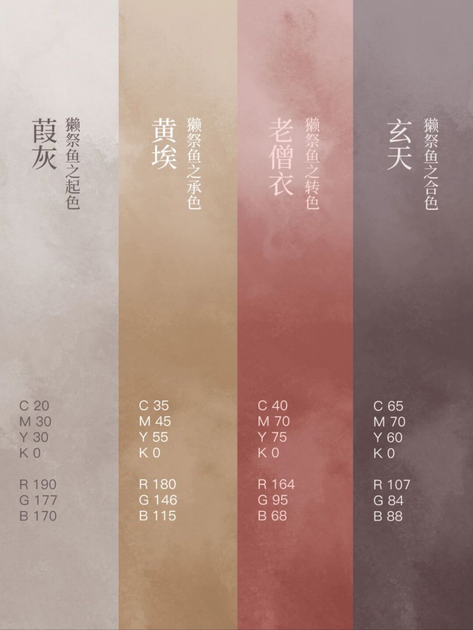24节气|中国传统色|雨水 葭灰-獭祭鱼之起色 c20m