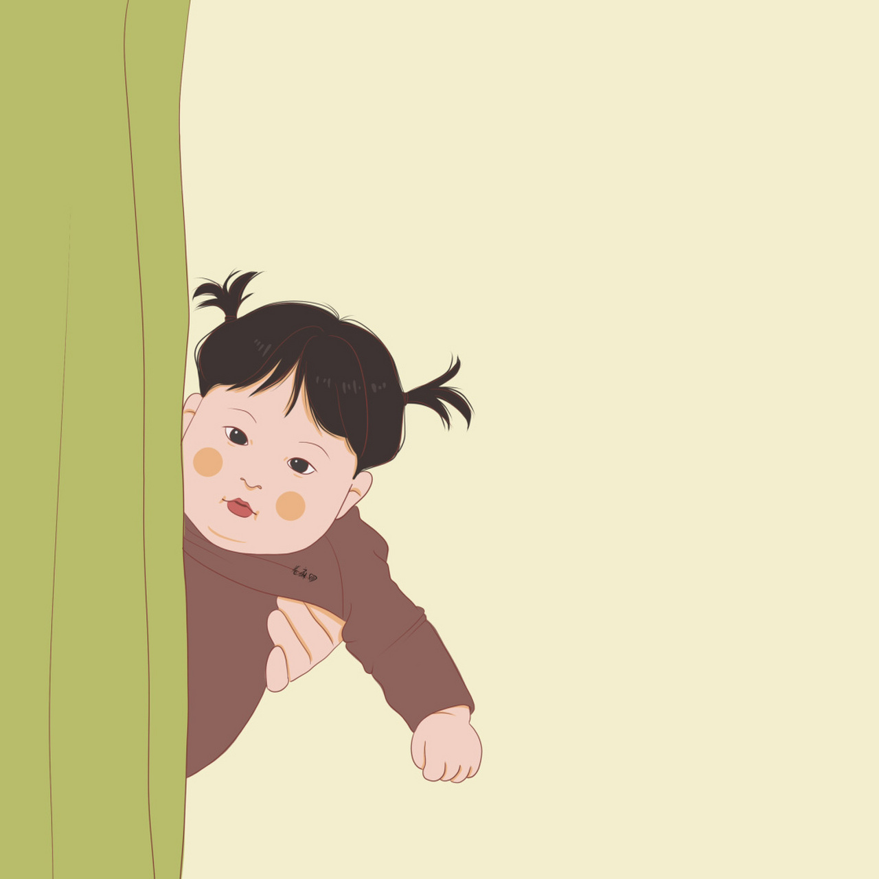 插画 | 头像 | 扎冲天小辫子的可爱小宝宝 图片92二改92商用92