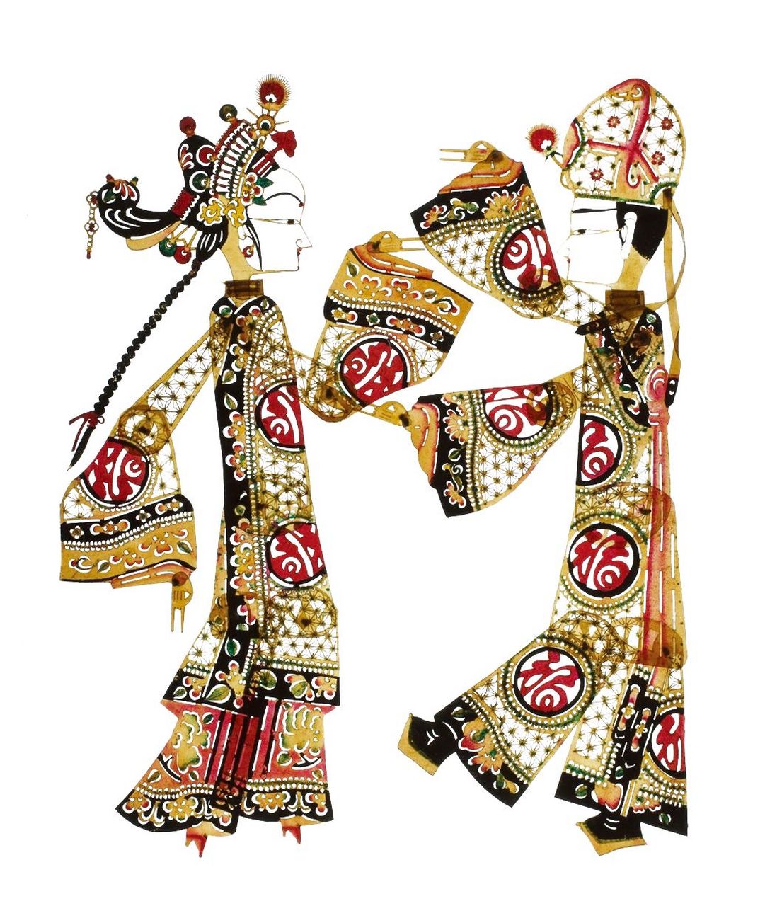 中国古典古代民间传统文化艺术皮影戏图案 皮影戏图案