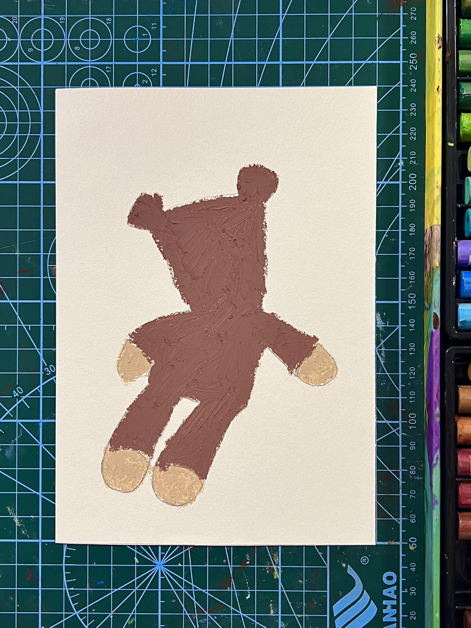 78泰迪熊78简笔画油画棒临摹手绘 是憨豆先生的泰迪熊也