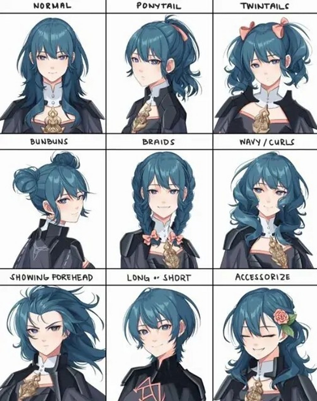 动漫女生发型参考|绘画教程 动漫女生发型参考99 一起加油吧!