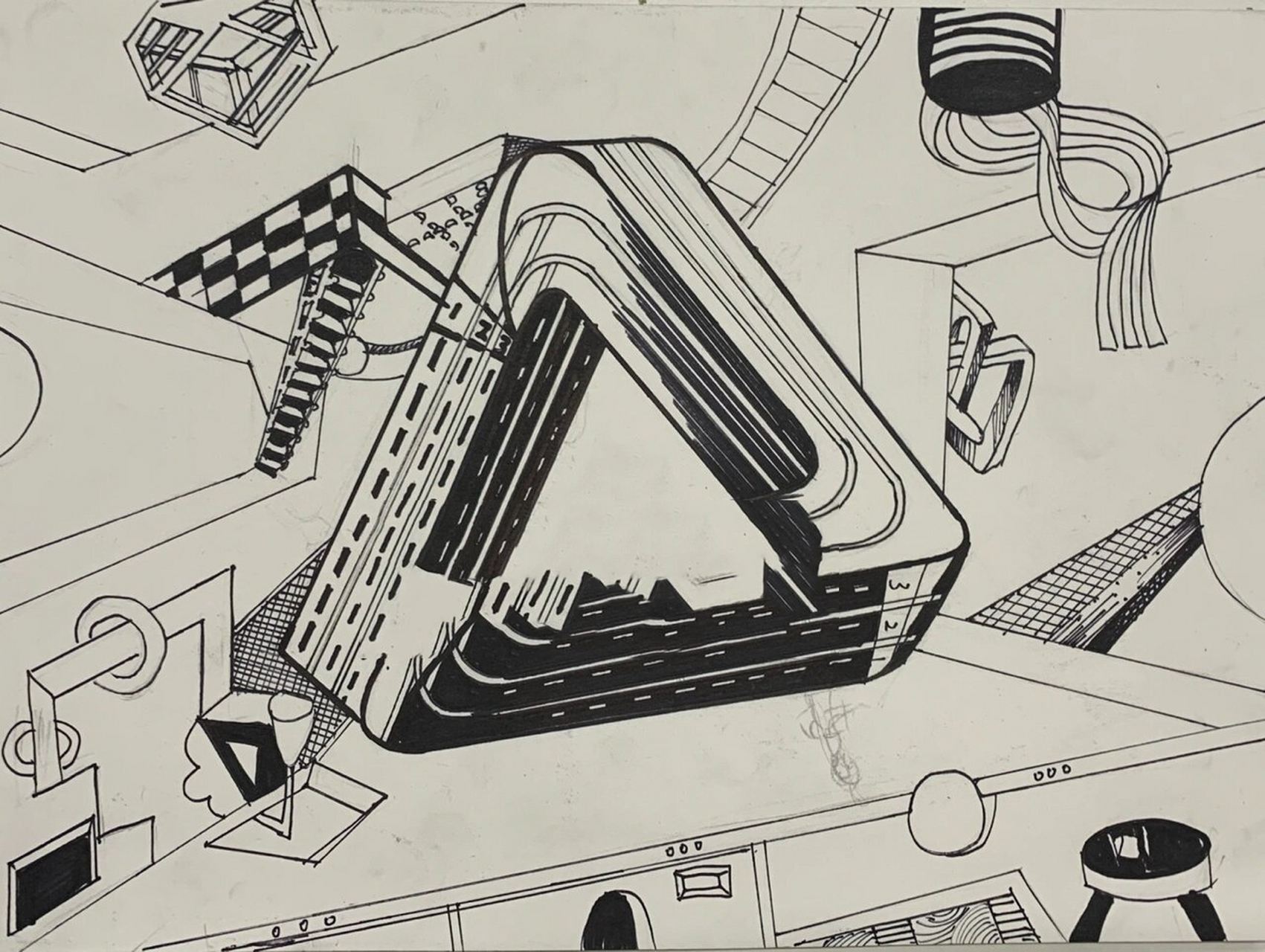 创意线描矛盾空间几何装饰画 适合9岁以上