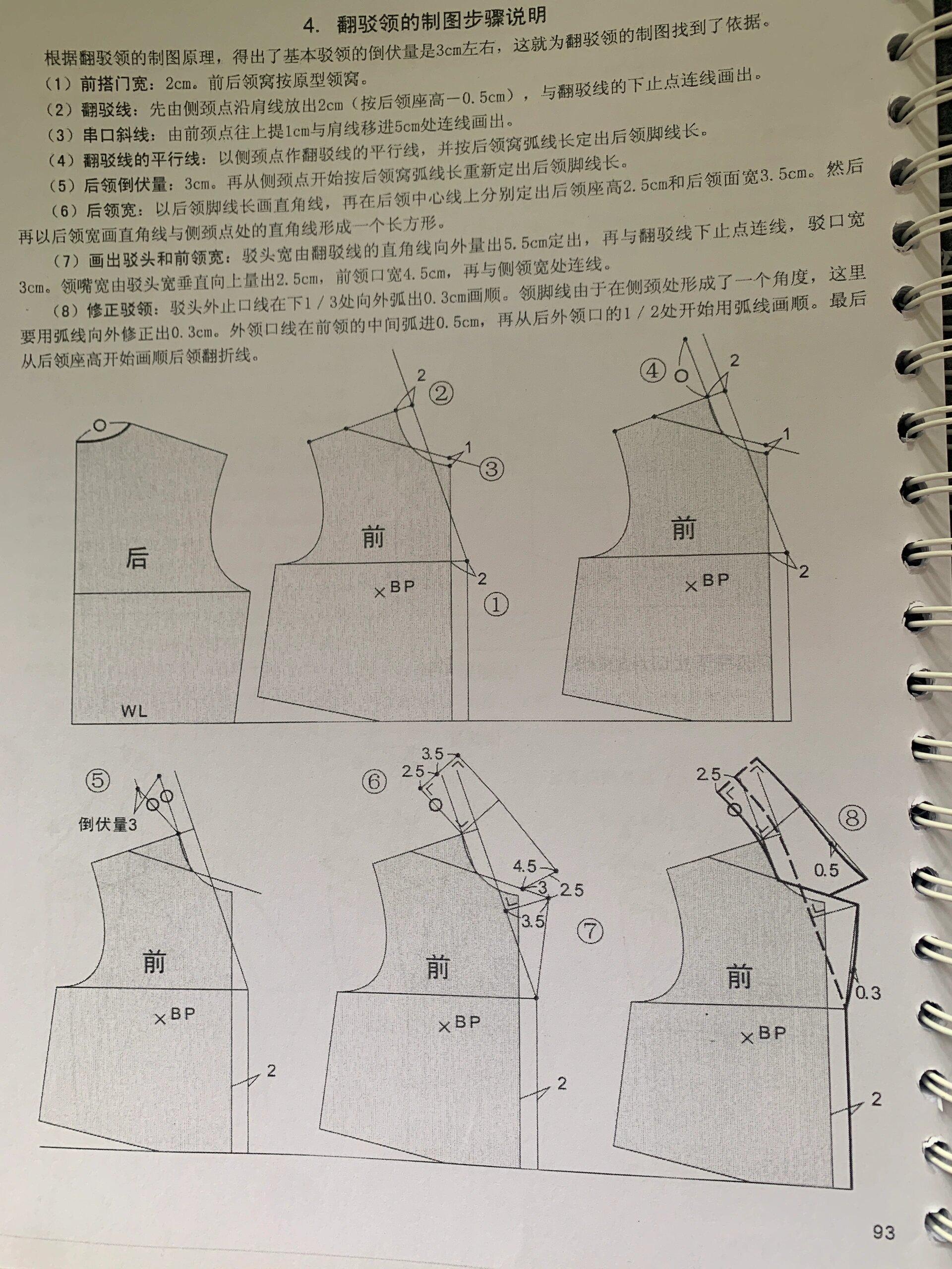 一篇关于翻驳领的制图原理和步骤 关于打版