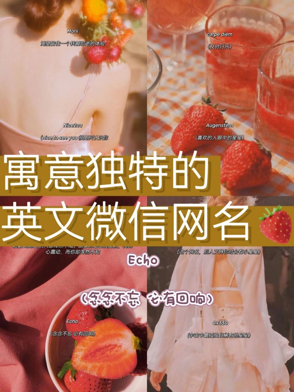 91高级小众|寓意独特英文微信网名 #春天的第一次心动# 大家好,我是