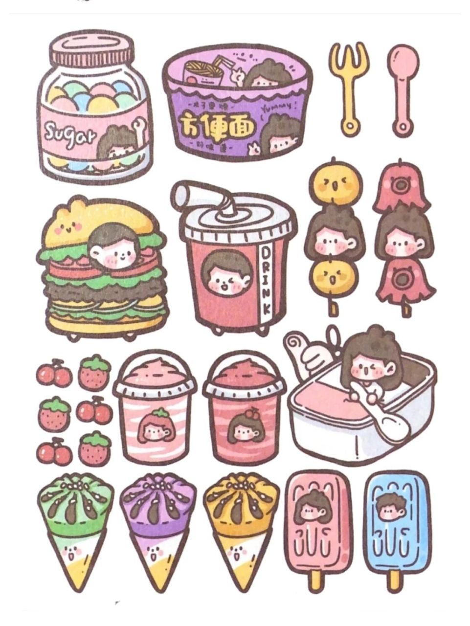 木子李贴纸 今天再来分享一波木子里贴纸零食篇,个人这些全都喜欢