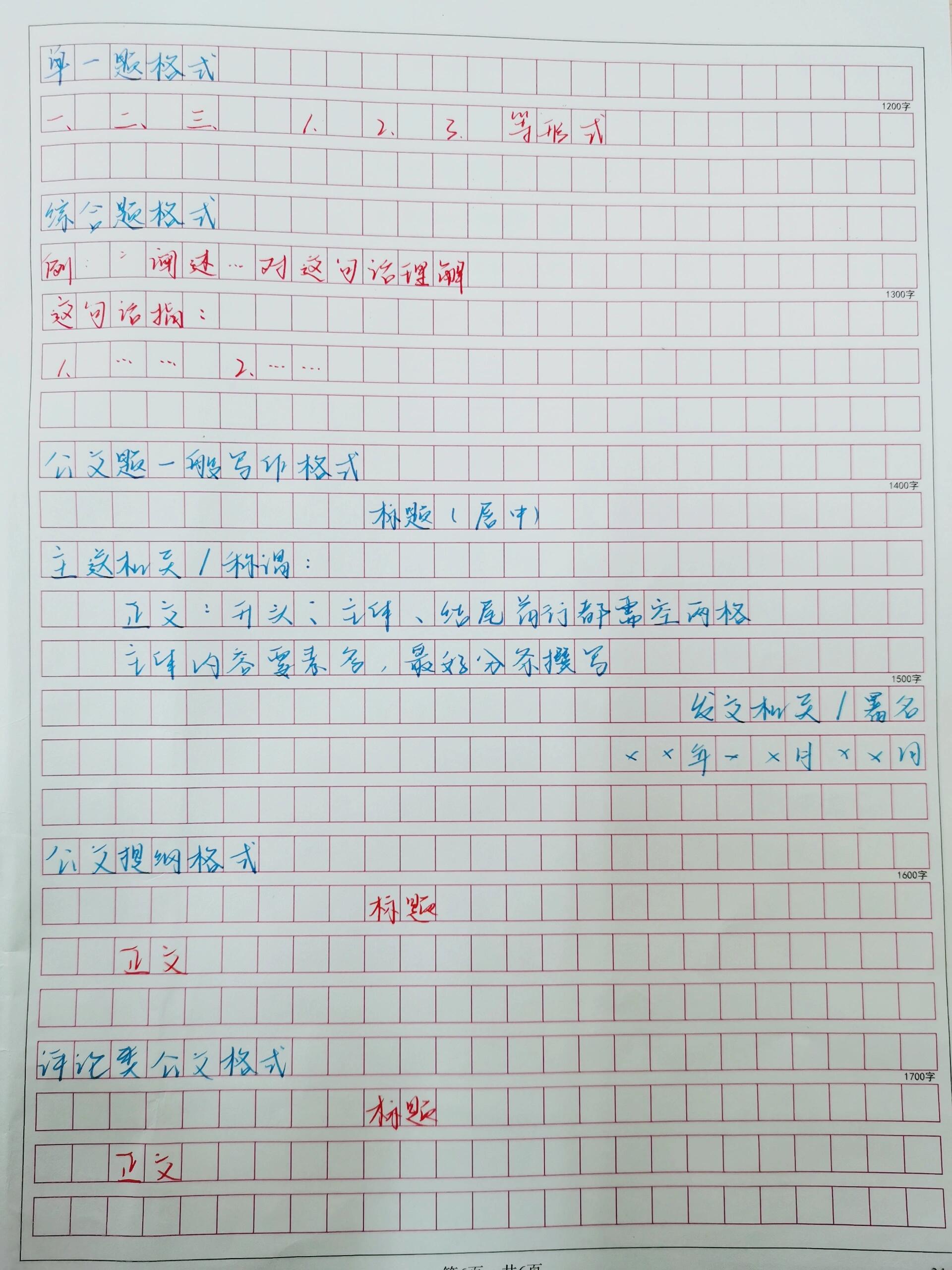 倒计时一天,再来看一下申论格式吧