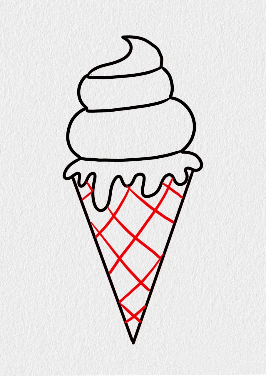 美味冰激凌简笔画教程来啦