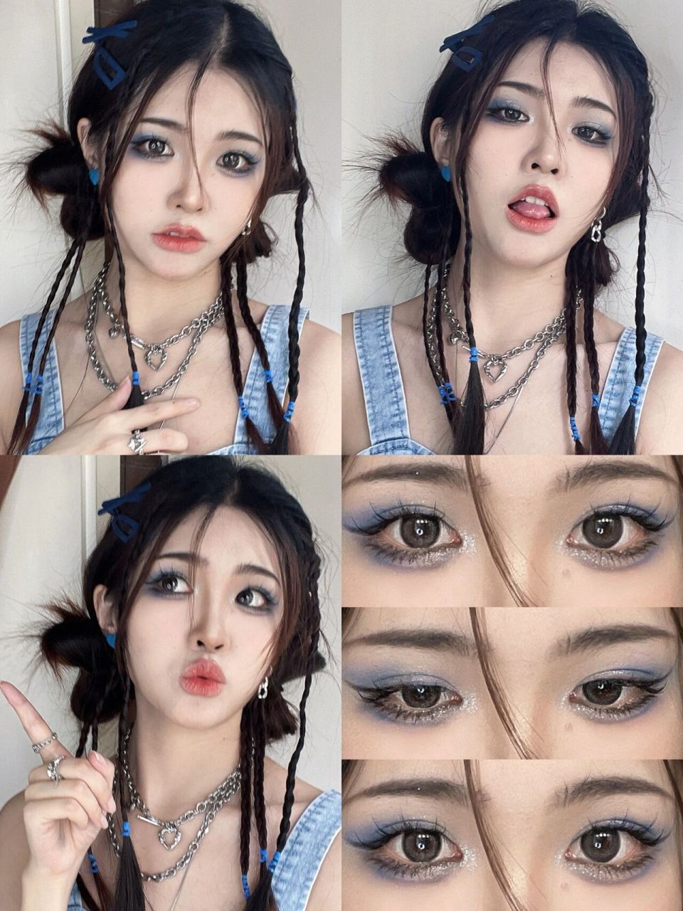 01 昨晚睡觉前刷到了鞠婧祎的这个造型,翻出我现有的眼影盘调色硬是