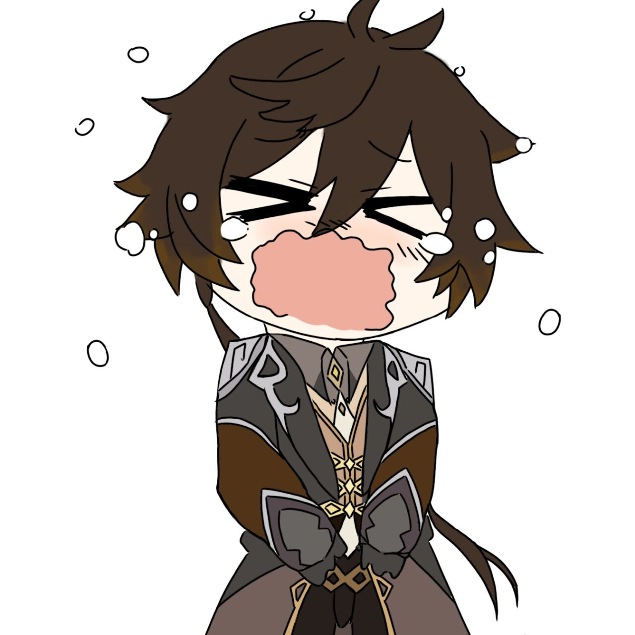 原神哭哭表情包 临摹雷神表情包的衍生 看看有你喜欢的角色吗 (表情包