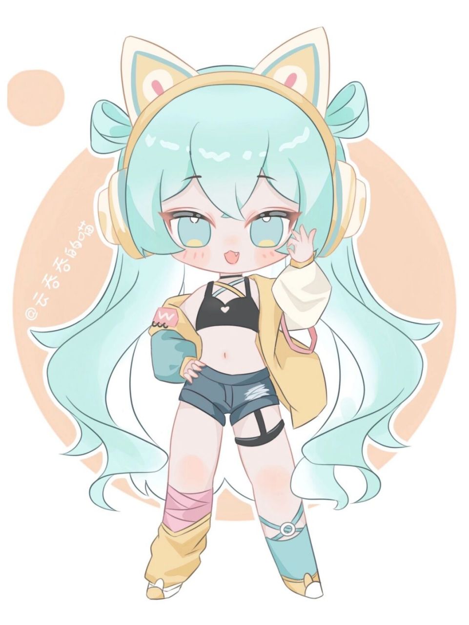 q版人物 | 电竞少女 软件:procreate 工具:ipad pro2020 (11寸) 类