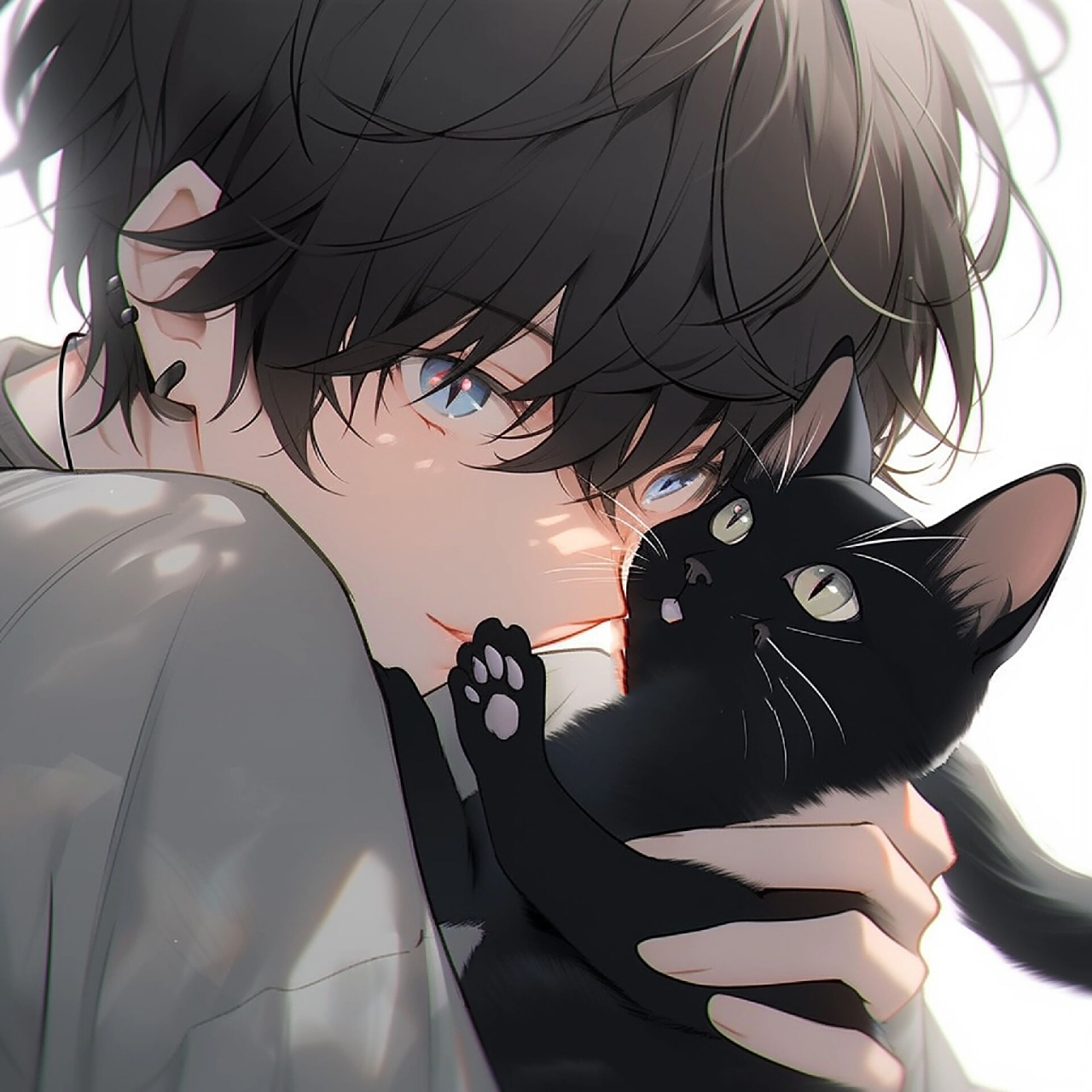 抱猫情侣头像 快叫你的憨憨陪你换这组猫咪情头